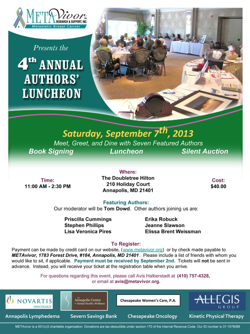 Raising Money for METAVivor, September 7